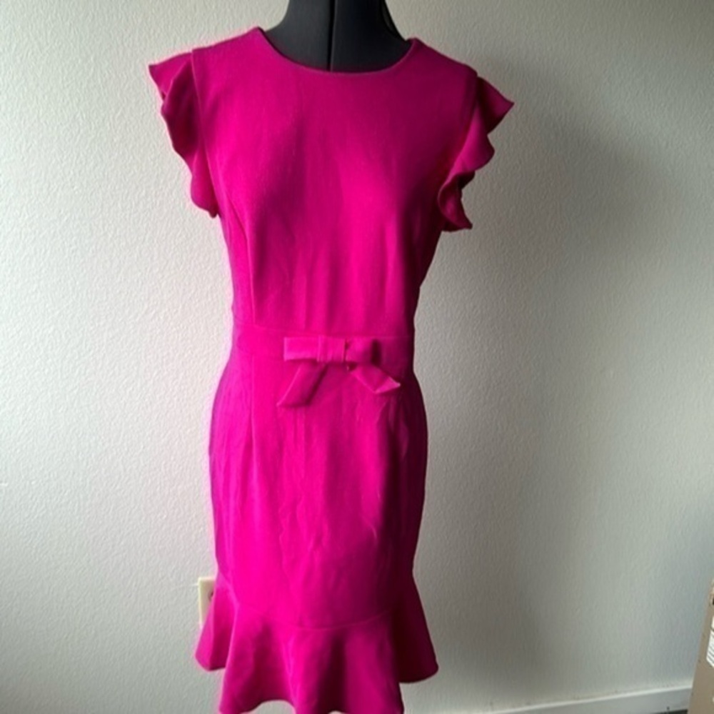 I LE New York dress size 8, hot pink ruffle interview career dress